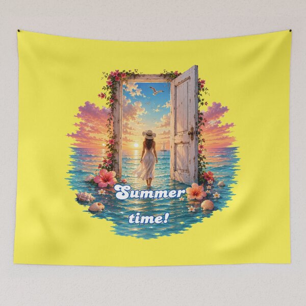 Item preview, Open the Door to Summer | Dreamy Ocean Sunset Beach Art designed and sold by VariusDesigns.
