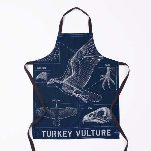 Item preview, Turkey Vulture Blueprint Anatomy T-Shirt, Vulture Skeleton Schematic Tee, Birds of Prey Technical Drawing Shirt, Navy Blue Birdwatcher Gift, Bare Head Diagram designed and sold by SunnyDesign82.