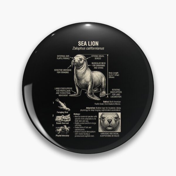 Item preview, Sea Lion Scientific Anatomy Biology Animal Lover designed and sold by Kimberley King Art  King Art.