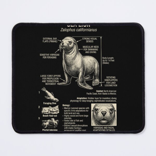 Item preview, Sea Lion Scientific Anatomy Biology Animal Lover designed and sold by Kimberley King Art  King Art.