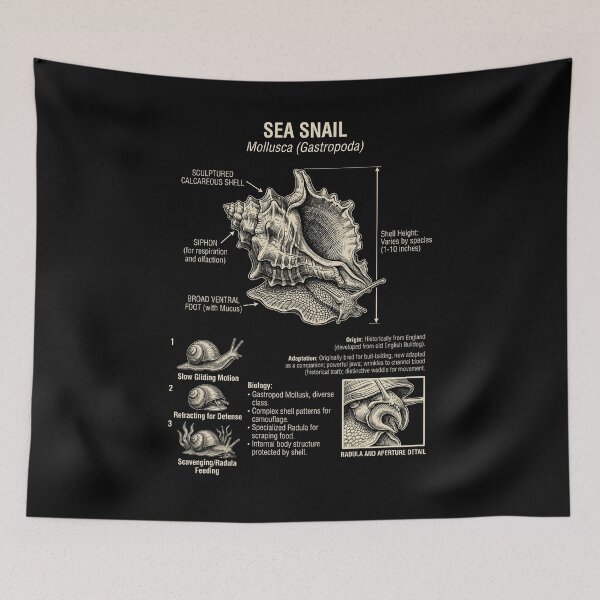 Item preview, Sea Snail Scientific Anatomy Biology Animal Lover designed and sold by Kimberley King Art  King Art.