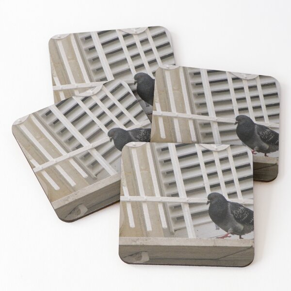 Item preview, Urban Pigeon Perched On Balcony Railing By Shuttered Window On City Building designed and sold by Nmallia.