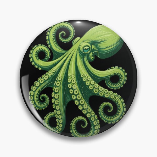 Item preview, Green Octopus Sticker – Vibrant Ocean Creature Art for Sea Life Lovers designed and sold by ZyxDes.