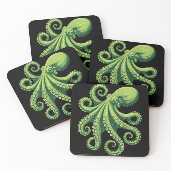 Item preview, Green Octopus Sticker – Vibrant Ocean Creature Art for Sea Life Lovers designed and sold by ZyxDes.