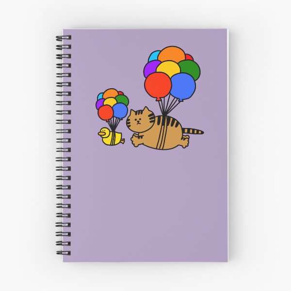 Item preview, a Cat and a Duck flying with balloons designed and sold by superbaechoo.