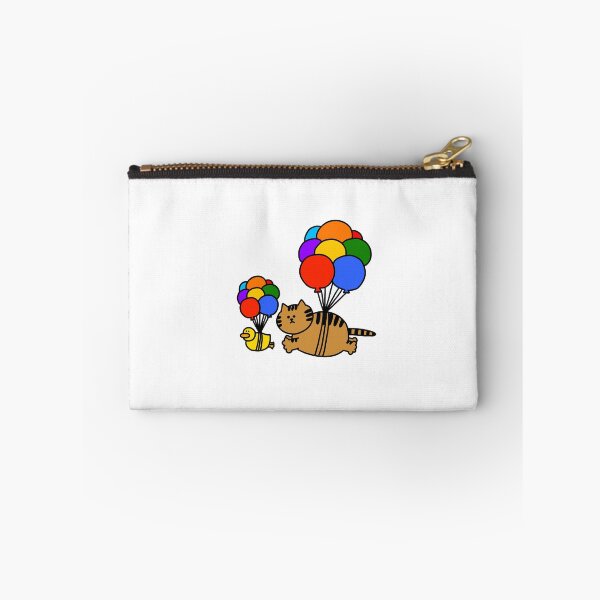 Item preview, a Cat and a Duck flying with balloons designed and sold by superbaechoo.