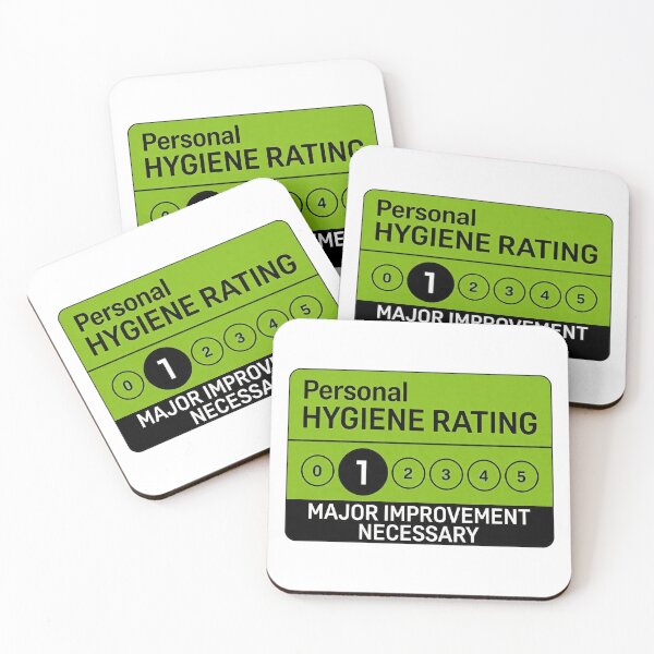 Item preview, Personal Hygiene Rating fun sign designed and sold by CornershopTee.