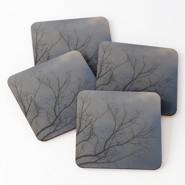 Item preview, Bare Tree Silhouette Against Moody Dusk Sky With Cloudy Twilight and Sparse Branches designed and sold by Nmallia.