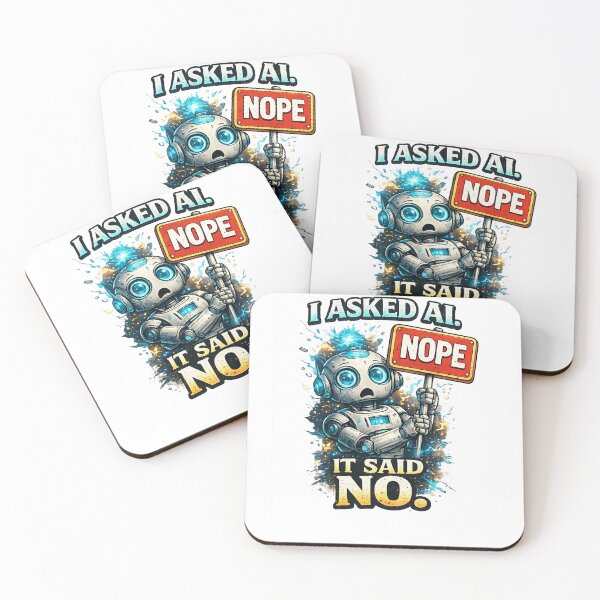 Item preview, I Asked AI. It Said No. – Robot Humor Design designed and sold by Hookesmode.