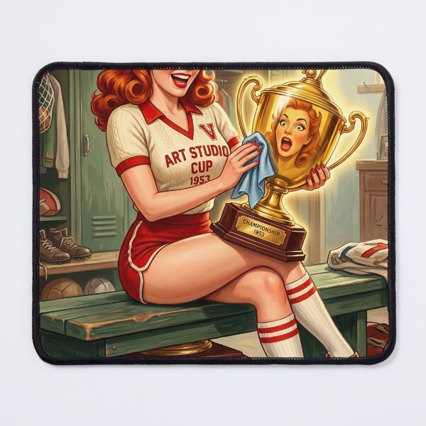 Item preview, 1953 Pin-Up Girl Champion Locker Room Vintage Art designed and sold by Vincent-68.