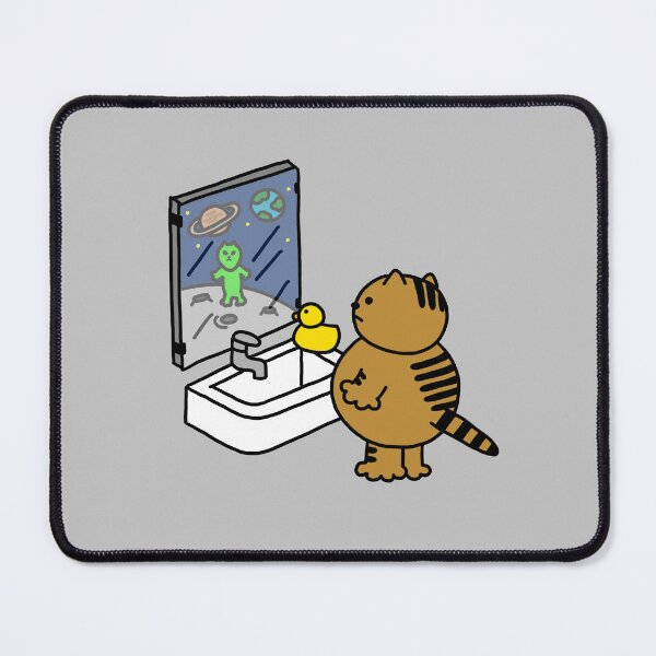 Item preview, a Cat and a Duck looking at the moon through the mirror designed and sold by superbaechoo.