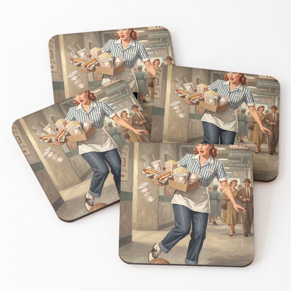 Item preview, Retro Pin-Up Concession Stand Mishap Wall Art designed and sold by Vincent-68.