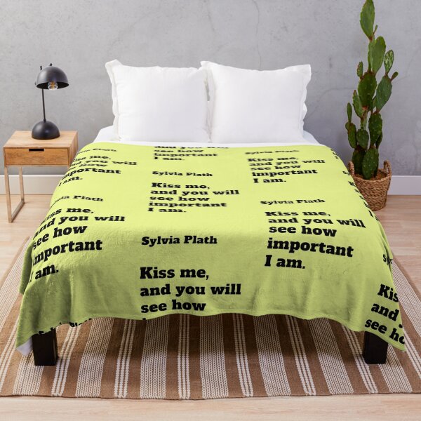 Item preview, Sylvia Plath quote Kiss Me Literary saying designed and sold by Mauswohn.