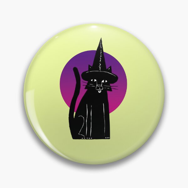 Item preview, Black cat with witch's hat, purple full moon designed and sold by Mauswohn.