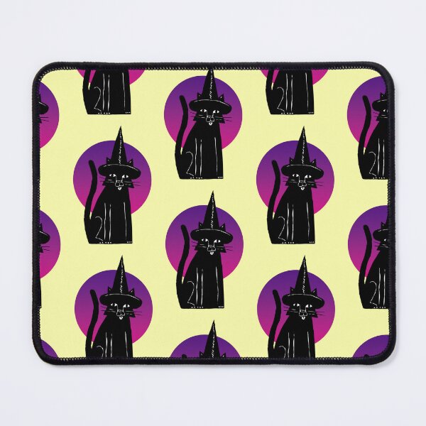Item preview, Black cat with witch's hat, purple full moon designed and sold by Mauswohn.