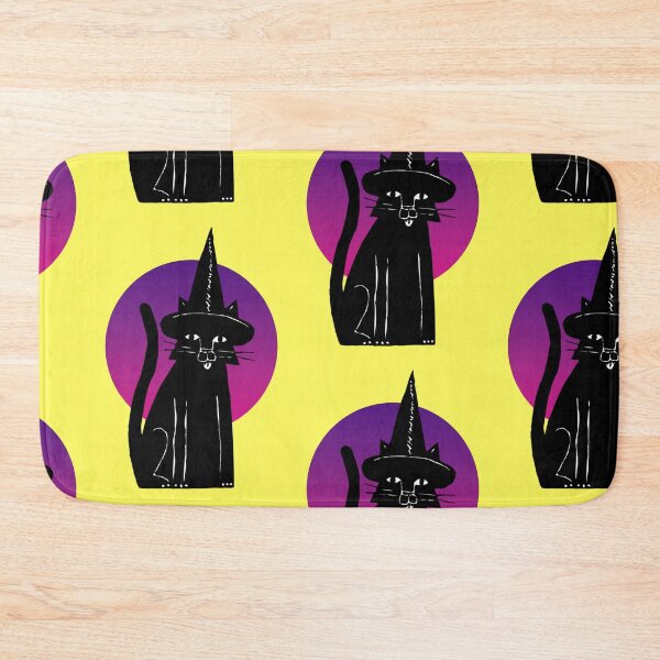 Item preview, Black cat with witch's hat, purple full moon designed and sold by Mauswohn.