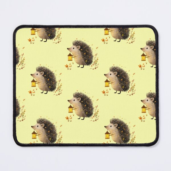 Item preview, Cute hedgehog with lantern in the autumnal leafy forest designed and sold by Mauswohn.