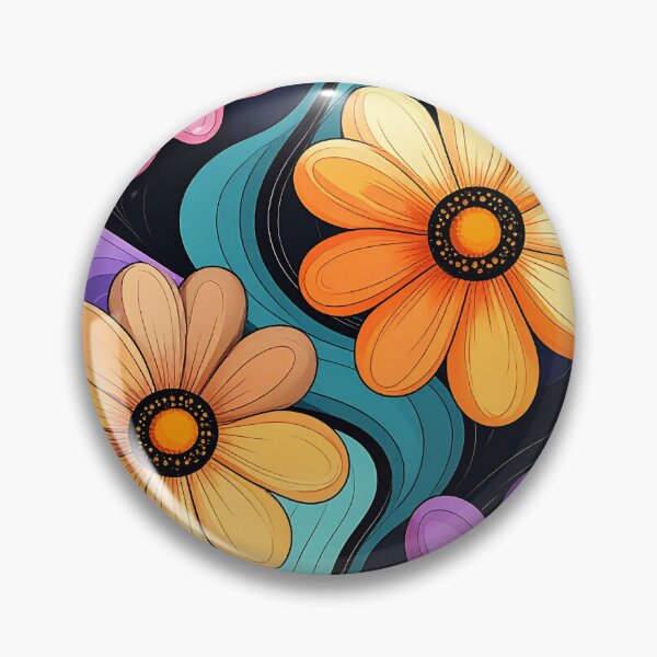 Artikelvorschau, Retro-Blumenmuster – Gänseblümchenkunst der 70er Jahre entworfen und verkauft von Sasas Design.