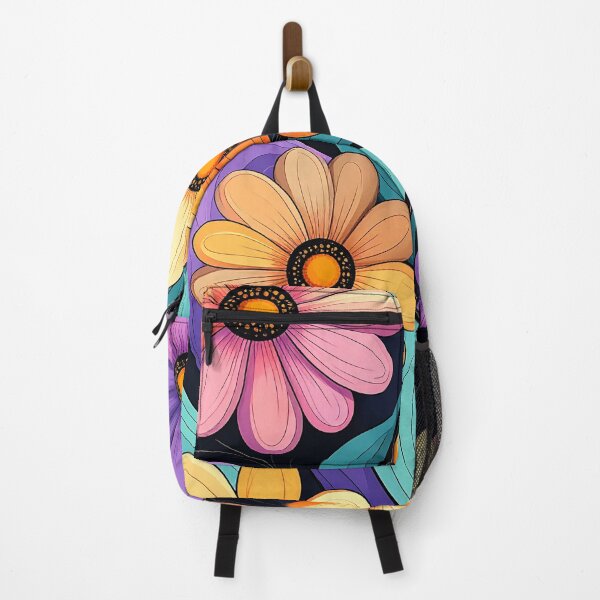 Item preview, Retro Floral Waves – 70s Daisy Art designed and sold by Sasas Design.