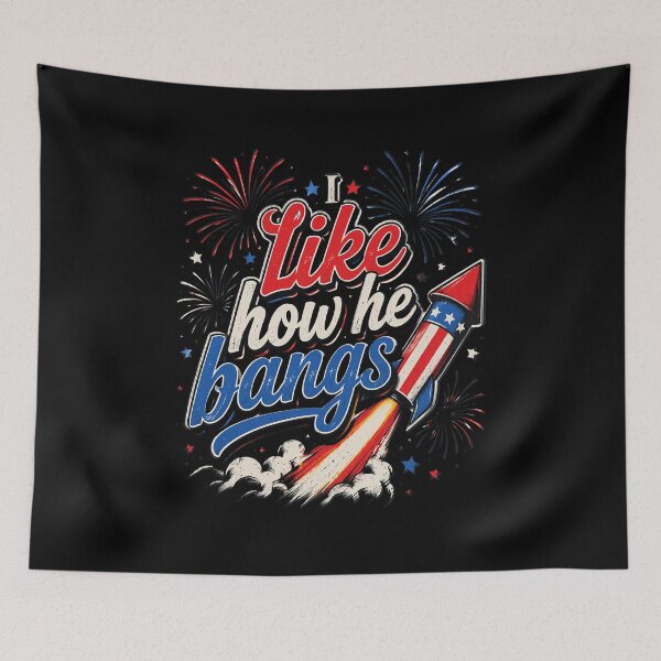 Item preview, 4th of July I Like How He Bangs Fireworks BBQ designed and sold by OlakunleOloroz.
