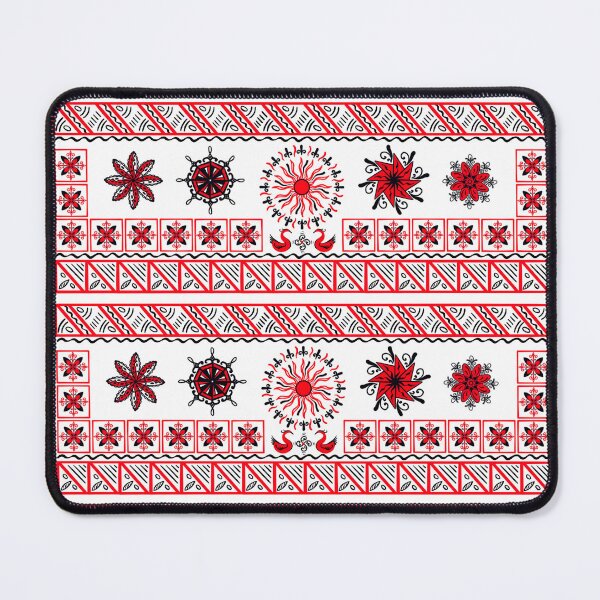 Item preview, Solars and birds in Mezen style. Red-black folk pattern with sun and ducks designed and sold by LiluGross.