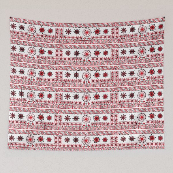 Item preview, Solars and birds in Mezen style. Red-black folk pattern with sun and ducks designed and sold by LiluGross.