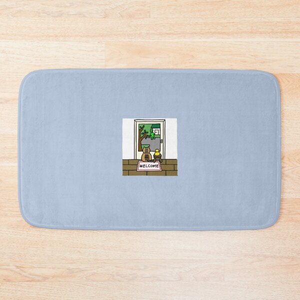 Item preview, a Cat and a Duck in front of the door designed and sold by superbaechoo.