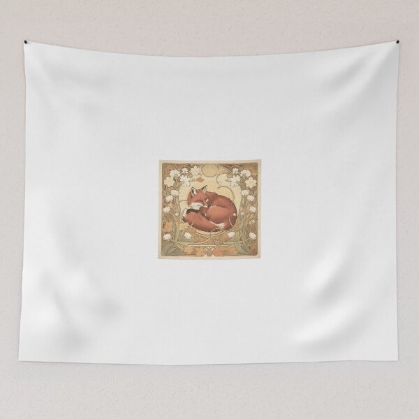 Item preview, Art Nouveau Fox in Gold Decorative Panel designed and sold by PictorialWhimsy.
