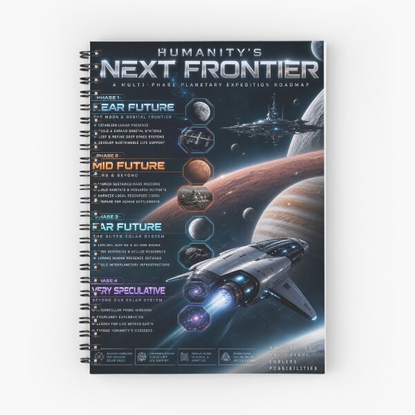 Item preview, Space Travel Plans – Near, Mid & Far Future Expedition Poster designed and sold by Jandedan.