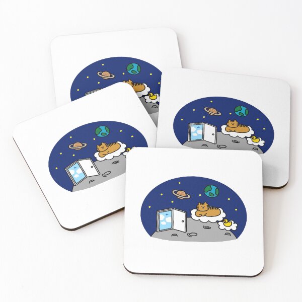 Item preview, a Cat and a Duck on the cloud in space designed and sold by superbaechoo.
