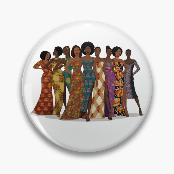 Item preview, Vibrant African Women in Ankara Dresses designed and sold by SavannaCanvas.
