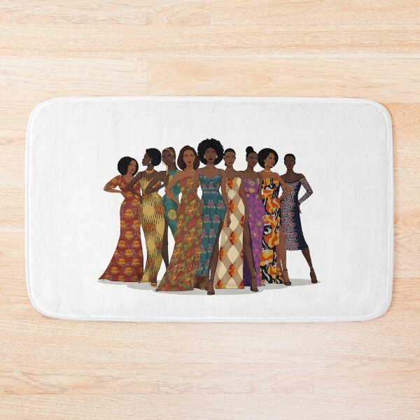 Item preview, Vibrant African Women in Ankara Dresses designed and sold by SavannaCanvas.