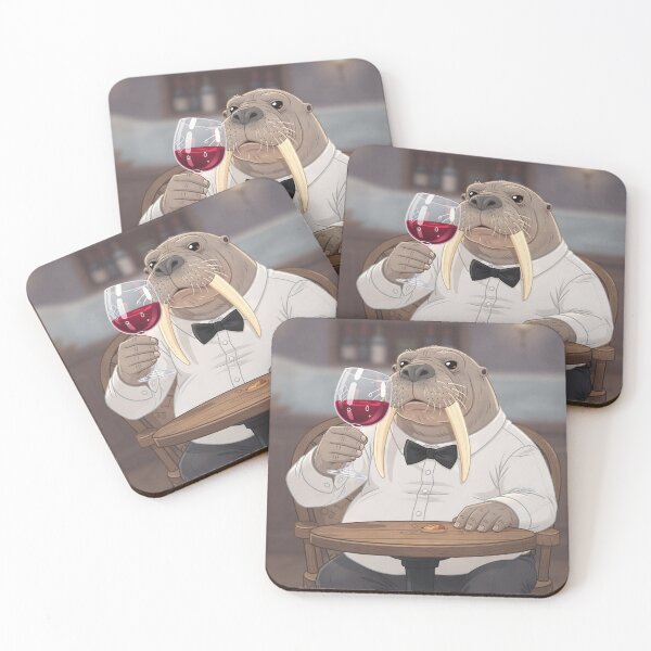 Item preview, Walrus Wine Sommelier Funny Poster designed and sold by PictorialWhimsy.
