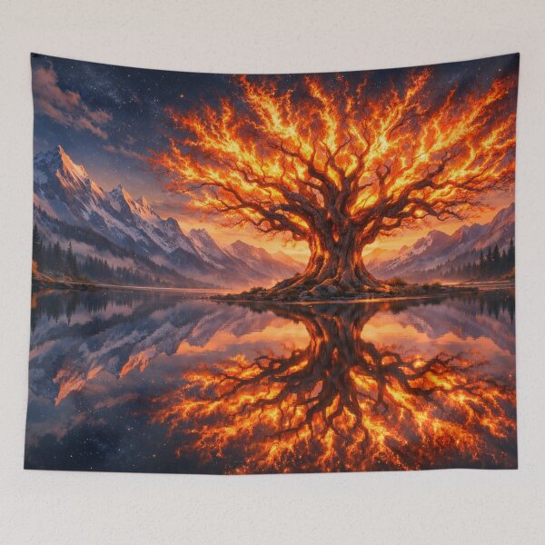 Item preview, Fiery tree by the lake designed and sold by Sigtrix.
