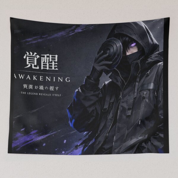 Item preview, Dark sci-fi Assassin -Awakening Japanese Kanji designed and sold by Thinkkkr11cut.