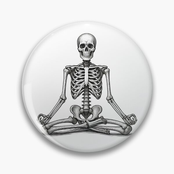 Item preview, Meditating Skeleton Yoga Pose Vintage Gothic Meditation designed and sold by Kavya Art.