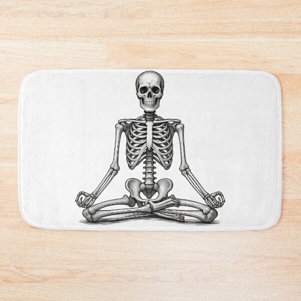 Item preview, Meditating Skeleton Yoga Pose Vintage Gothic Meditation designed and sold by Kavya Art.