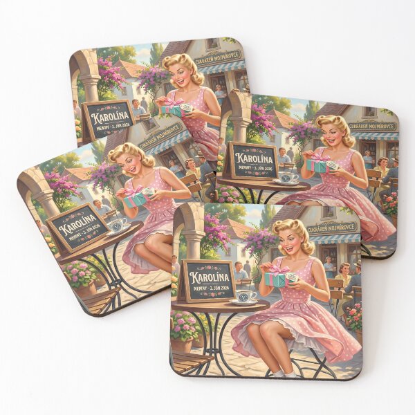 Item preview, Vintage Pinup Girl Cafe Birthday Gift Retro Wall Art designed and sold by Vincent-68.
