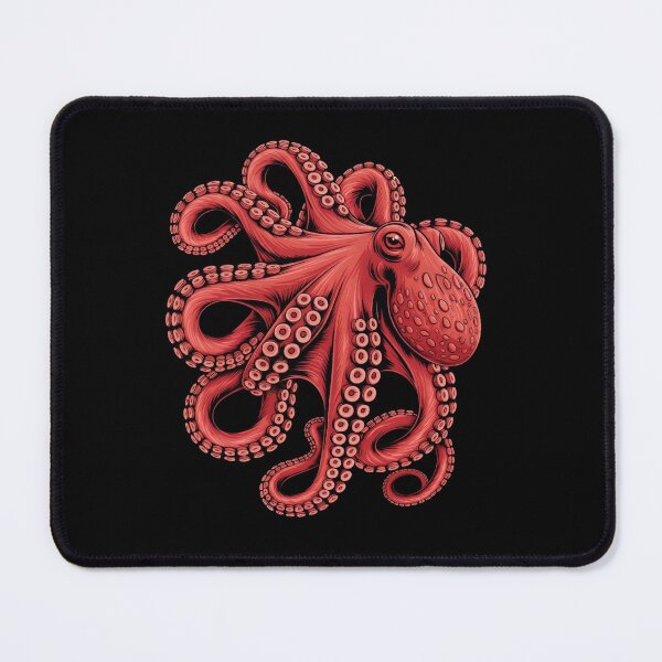 Item preview, Red Octopus T-Shirt & Sticker – Vintage Kraken Sea Creature Illustration, Nautical Marine Life Art Gift for Ocean Lovers designed and sold by ZyxDes.