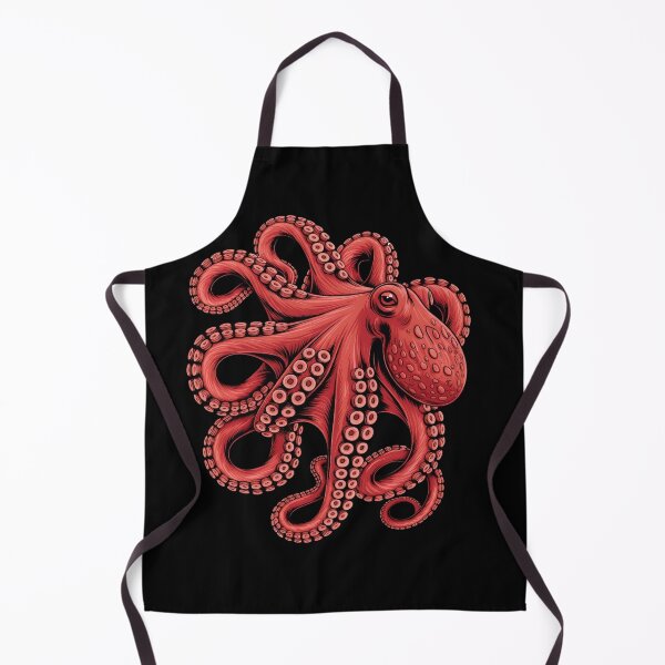 Item preview, Red Octopus T-Shirt & Sticker – Vintage Kraken Sea Creature Illustration, Nautical Marine Life Art Gift for Ocean Lovers designed and sold by ZyxDes.
