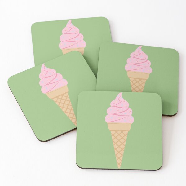 Item preview, Cute Strawberry Soft Serve Ice Cream Waffle Cone designed and sold by Nikola Dio.