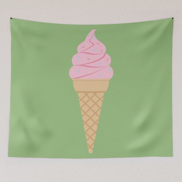 Item preview, Cute Strawberry Soft Serve Ice Cream Waffle Cone designed and sold by Nikola Dio.