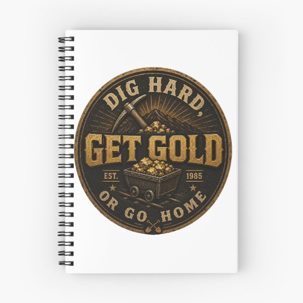 Item preview, Dig Hard, Get Gold Or Go Home – Vintage Gold Mining Badge Logo designed and sold by Jandedan.