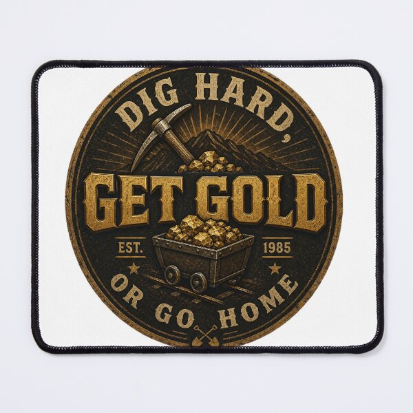 Item preview, Dig Hard, Get Gold Or Go Home – Vintage Gold Mining Badge Logo designed and sold by Jandedan.