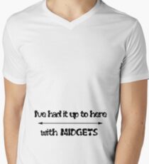 I've had it up to here with midgets Men's V-Neck T-Shirt