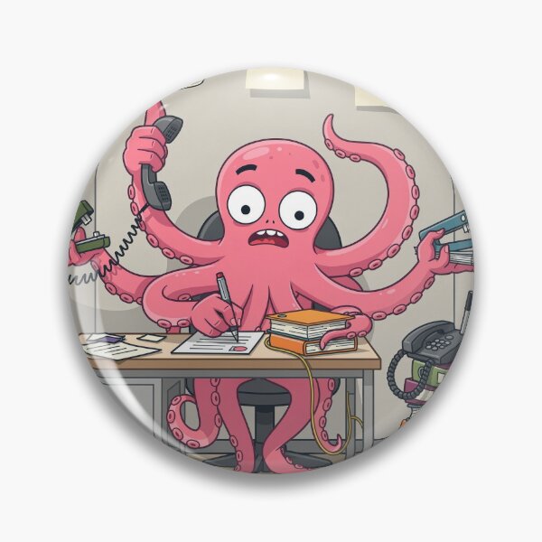 Item preview, Octopus Multitasking Office Manager Funny Poster designed and sold by PictorialWhimsy.