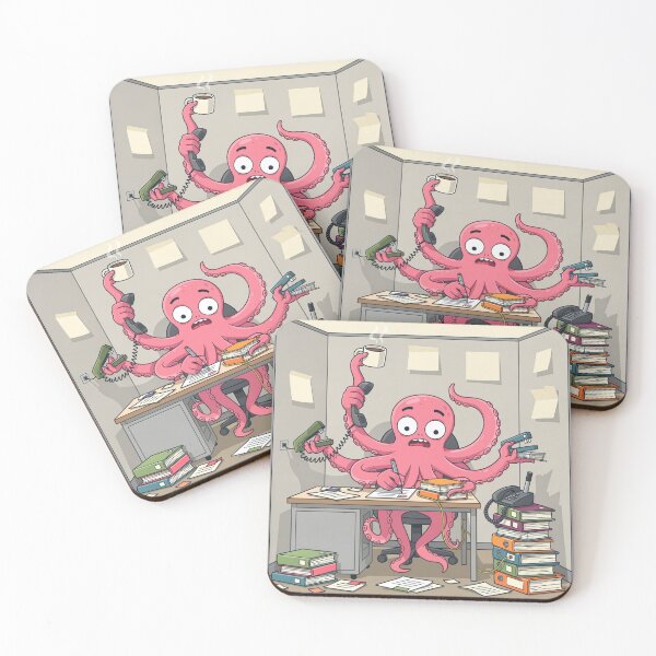 Item preview, Octopus Multitasking Office Manager Funny Poster designed and sold by PictorialWhimsy.