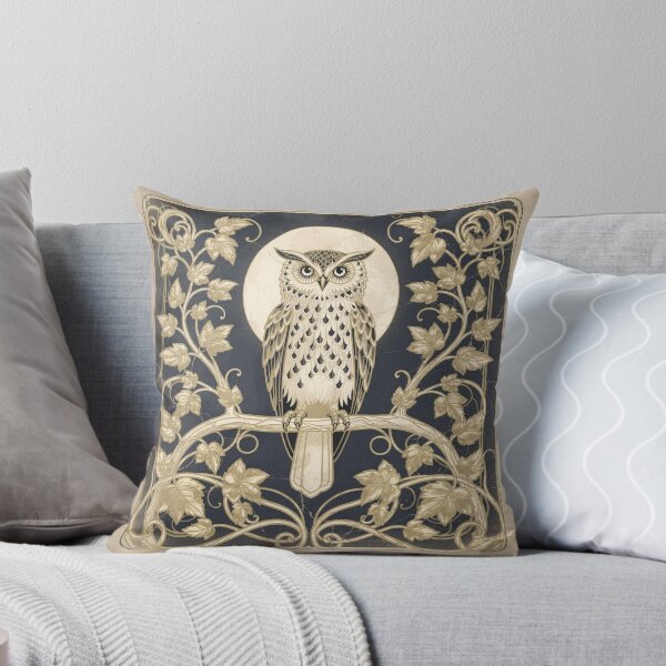 Item preview, Art Nouveau Owl Among Ivy in Gold designed and sold by PictorialWhimsy.