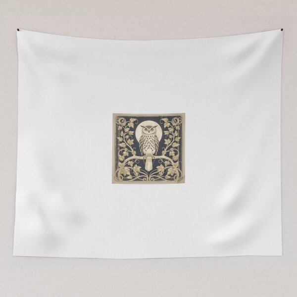 Item preview, Art Nouveau Owl Among Ivy in Gold designed and sold by PictorialWhimsy.