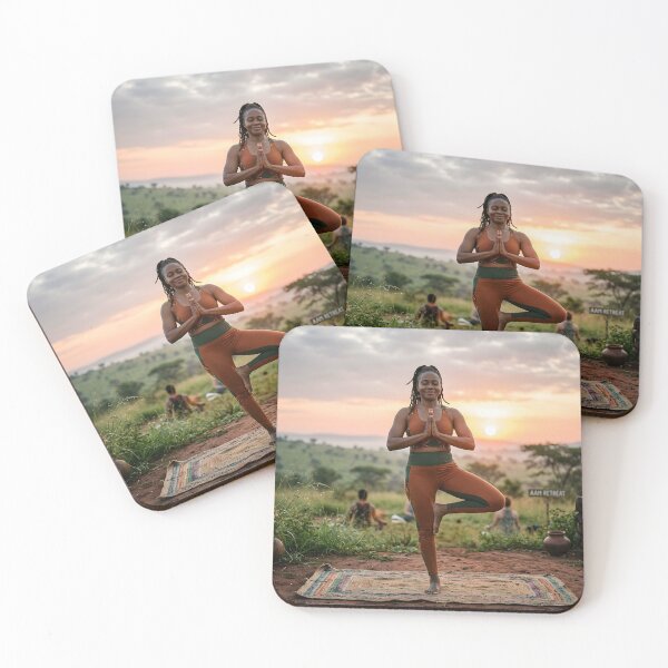 Item preview, Serene African Yoga at Sunrise designed and sold by SavannaCanvas.